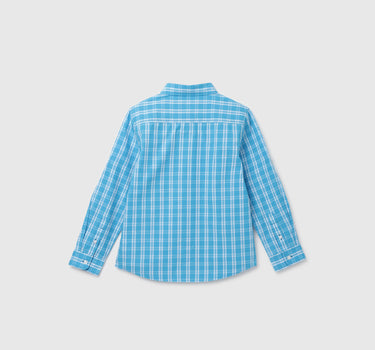 Boy's Regular Fit Spread Collar Checked Shirt