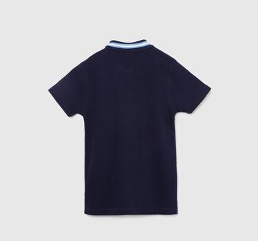 Textured Polo Neck Regular-Fit T-Shirt