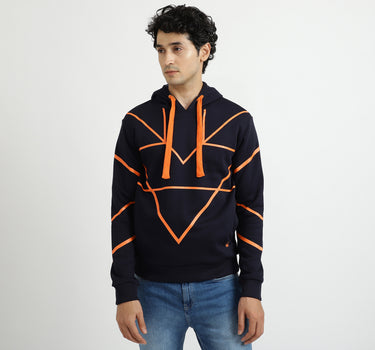 Navy Blue And Orange Sweatshirt