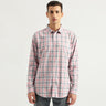 Men's Slim Fit Spread Collar Checked Shirts