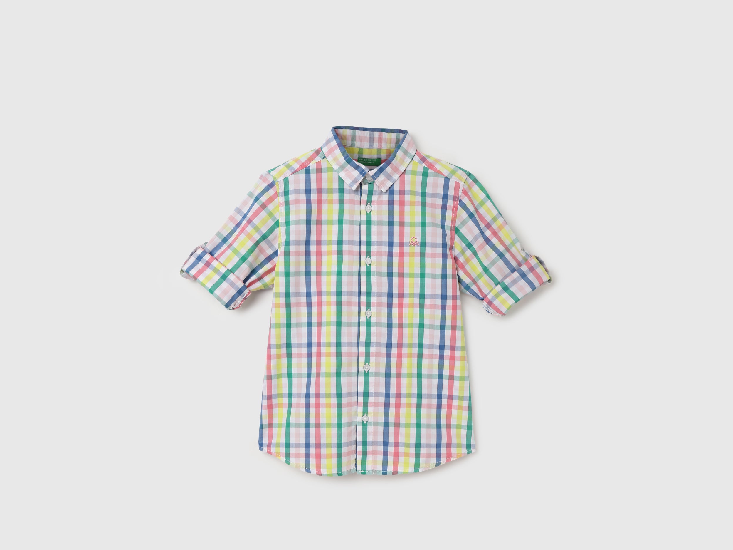 Regular Fit Spread Collar Checkered Shirt