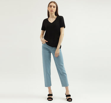 Women's Checked Regular Fit Jeans