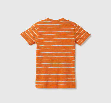 Regular-Fit Henley Collar Striped T-Shirt