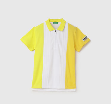 Regular Fit Polo Neck Colorblock T-Shirt