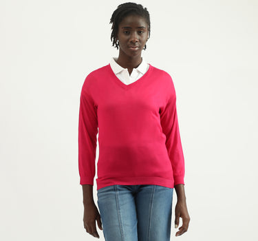 Women Knitted V-Neck Sweater