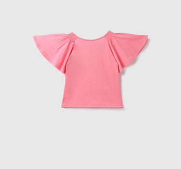 Cotton Printed Round Neck Girls T-shirts