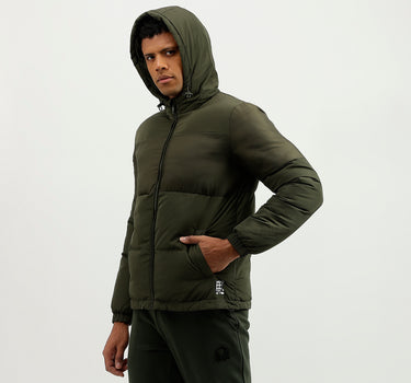 Regular Fit Hooded Solid Jacket