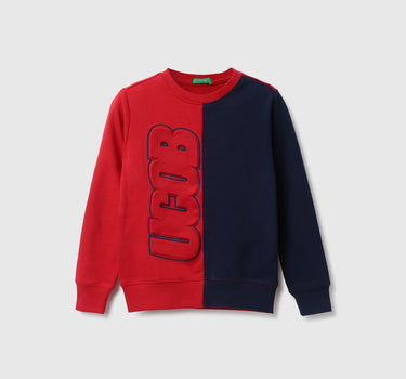 Boys Colorblock Round Neck Sweatshirt