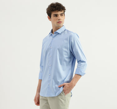 Slim Fit Spread Collar Solid Shirt