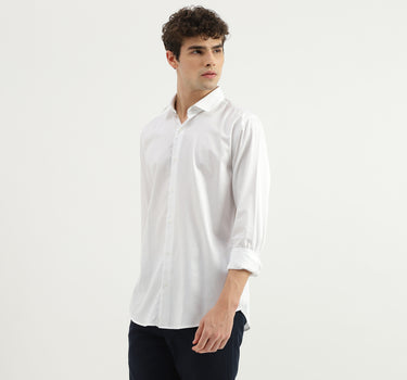 Slim Fit Spread Collar Solid Shirt