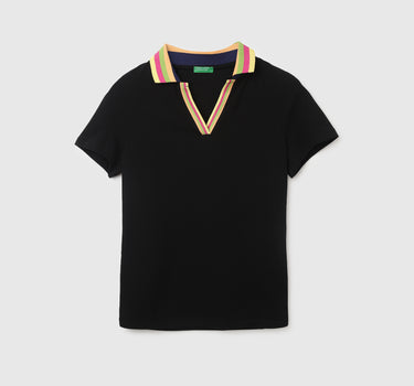 Striped Collar Polo T-Shirt