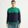 Men's Boxy Fit Round Neck Color Block Sweatshirt