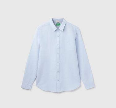 Slim Fit Spread Collar Solid Shirt