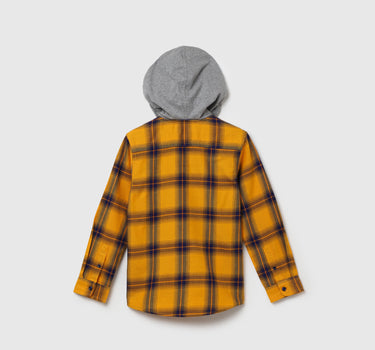 Boys Checked Hood Shirt