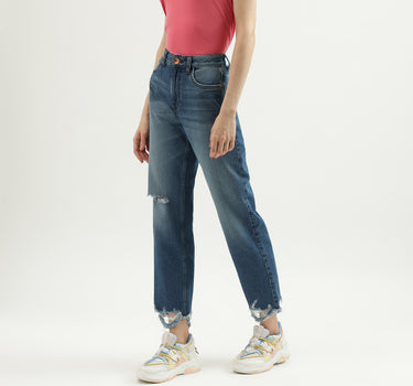 Women's Solid Straight Fit Jeans