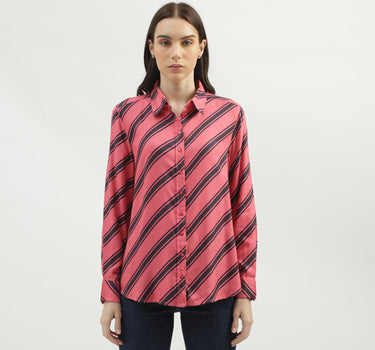 Women's Regular Fit Spread Collar Striped Shirts