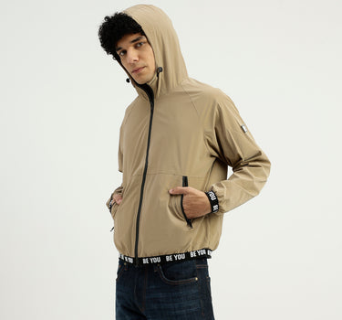 Hood Solid Zipper Jacket