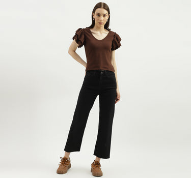 Regular Fit V-Neck Solid Top