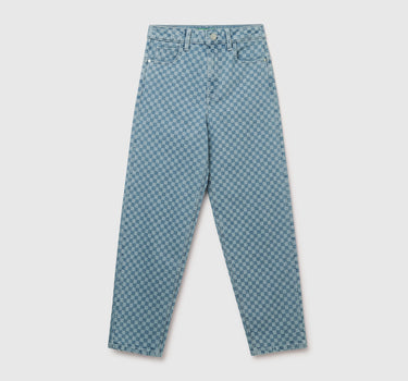 Women's Checked Regular Fit Jeans