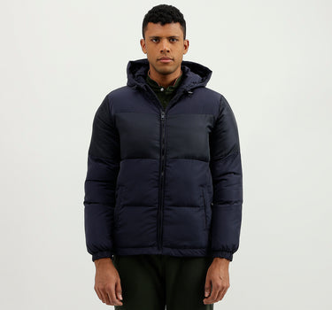 Regular Fit Hooded Solid Jacket