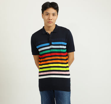 Black Striped Polo T-Shirt