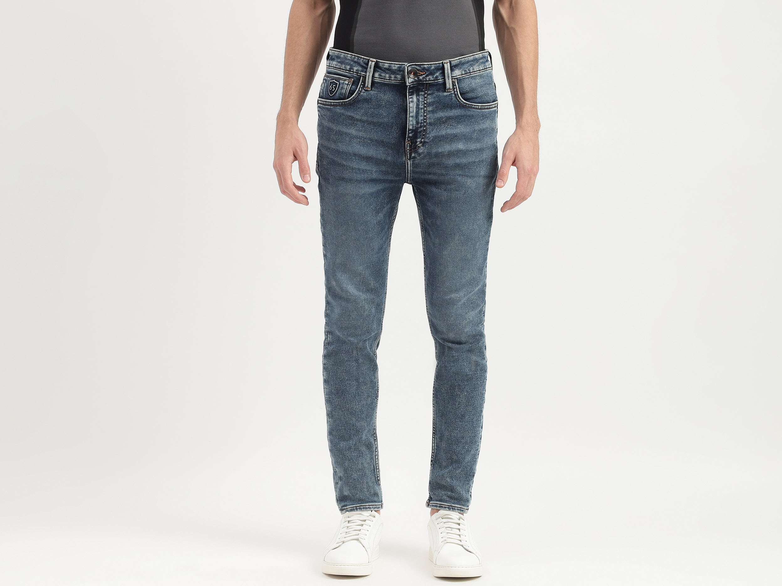 Stone Wash Low Rise Slim Fit Jeans