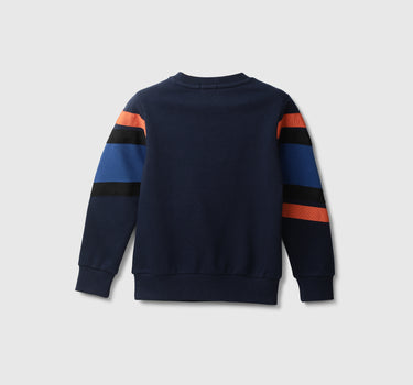 Boys Colorblocked Round Neck Sweatshirt