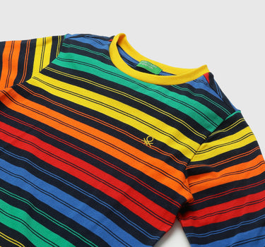 Boys Striped Round Neck T-shirt