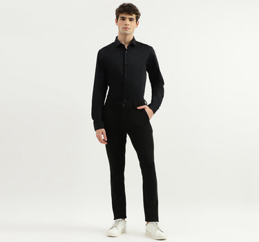 Solid Mid Rise Slim Fit Trousers