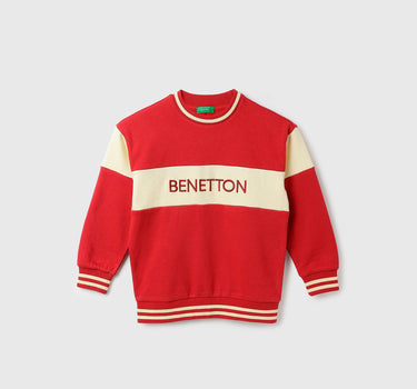 Boy's Regular Fit Round Neck Branded Sweatshirt