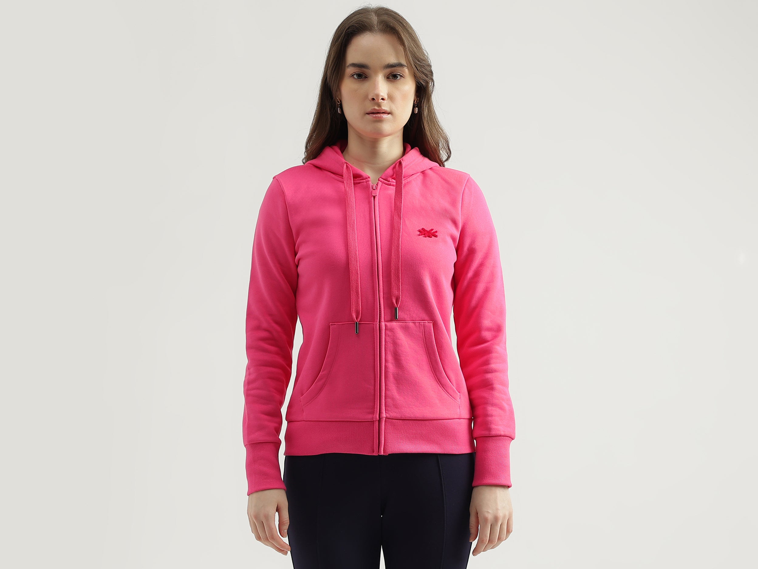 Regular Fit Hooded Neck Solid Women's Sweatshirt