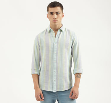 Regular Fit Spread Collar Striped Shirts