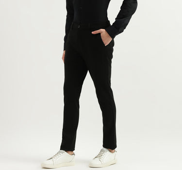 Solid Mid Rise Slim Fit Trousers