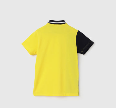 Regular Fit Polo Neck Colorblock T-Shirt