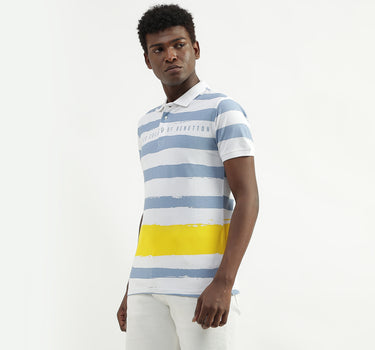 Cotton Printed Polo Collar Mens T-shirts