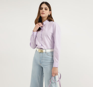 Regular Fit Spread Collar Solid Shirts