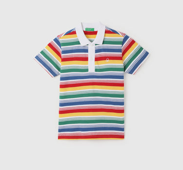 Boy's Regular Fit Polo Collar Striped Tshirts