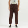 Men's Ribbed Slim Fit Trousers with Drawstring Closure