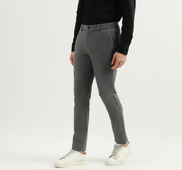 Solid Mid Rise Slim Fit Trousers