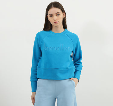 Women Typography Round Neck Sweatshirt