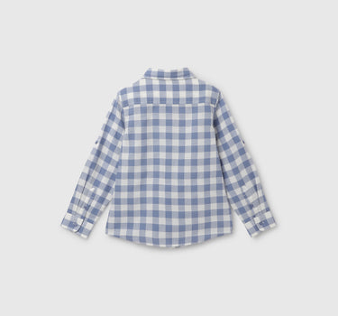 Boy's Regular Fit Spread Collar Checked Shirt