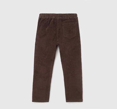 Boy's Ribbed Regular Fit Trousers with Drawstring Closure