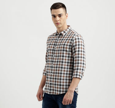 Men's Slim Fit Full Sleeves Checked Shirt