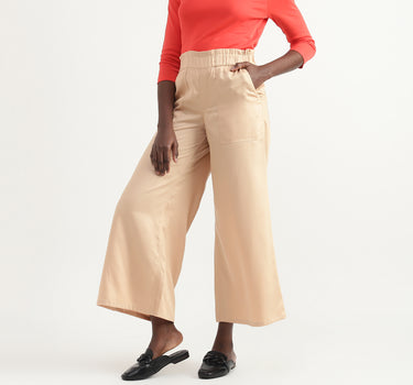 Tencel Solid Regular Length Women Trousers