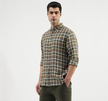 Regular Fit Button Down Collar Checkered Shirts