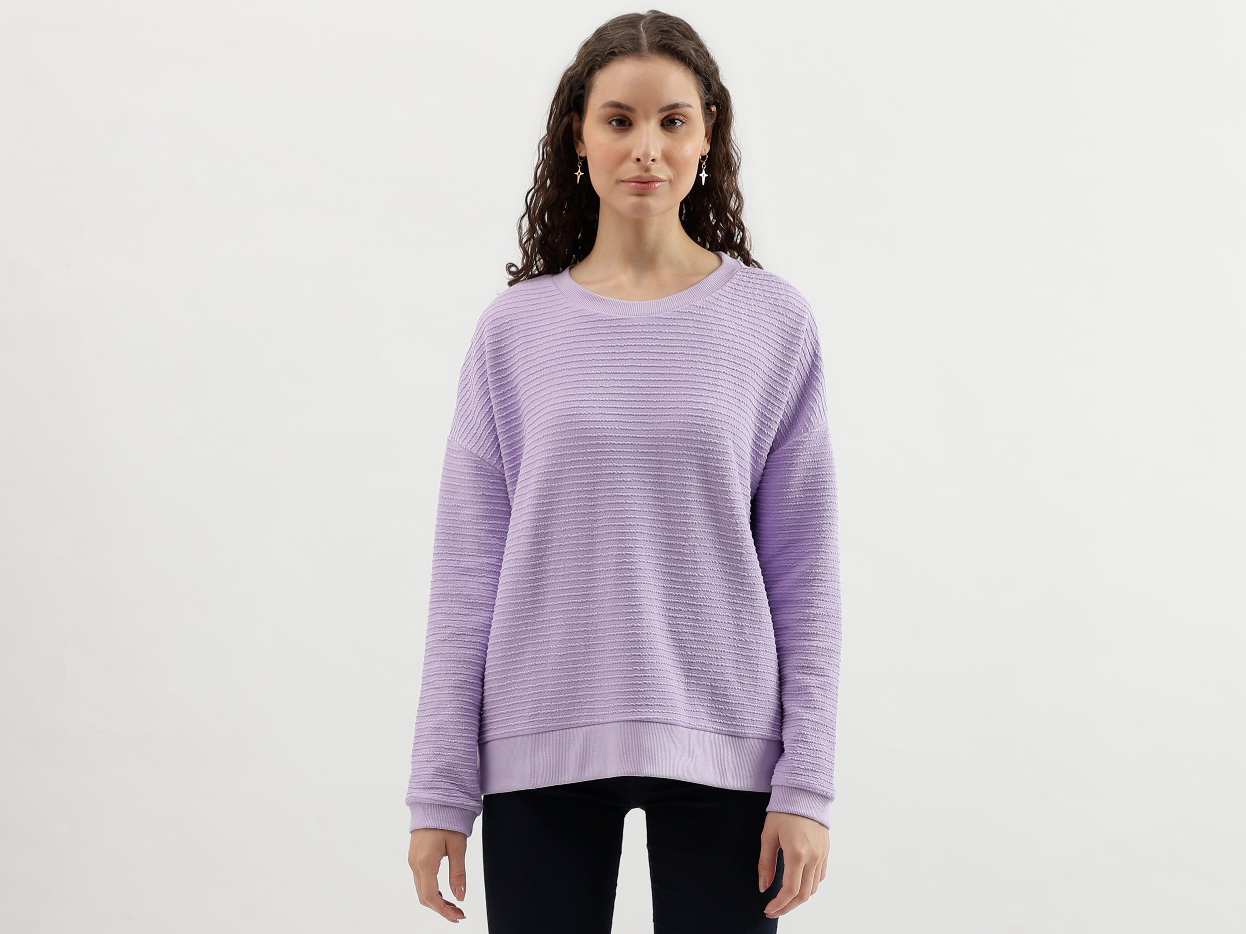 Regular Fit Textured Sweatshirt