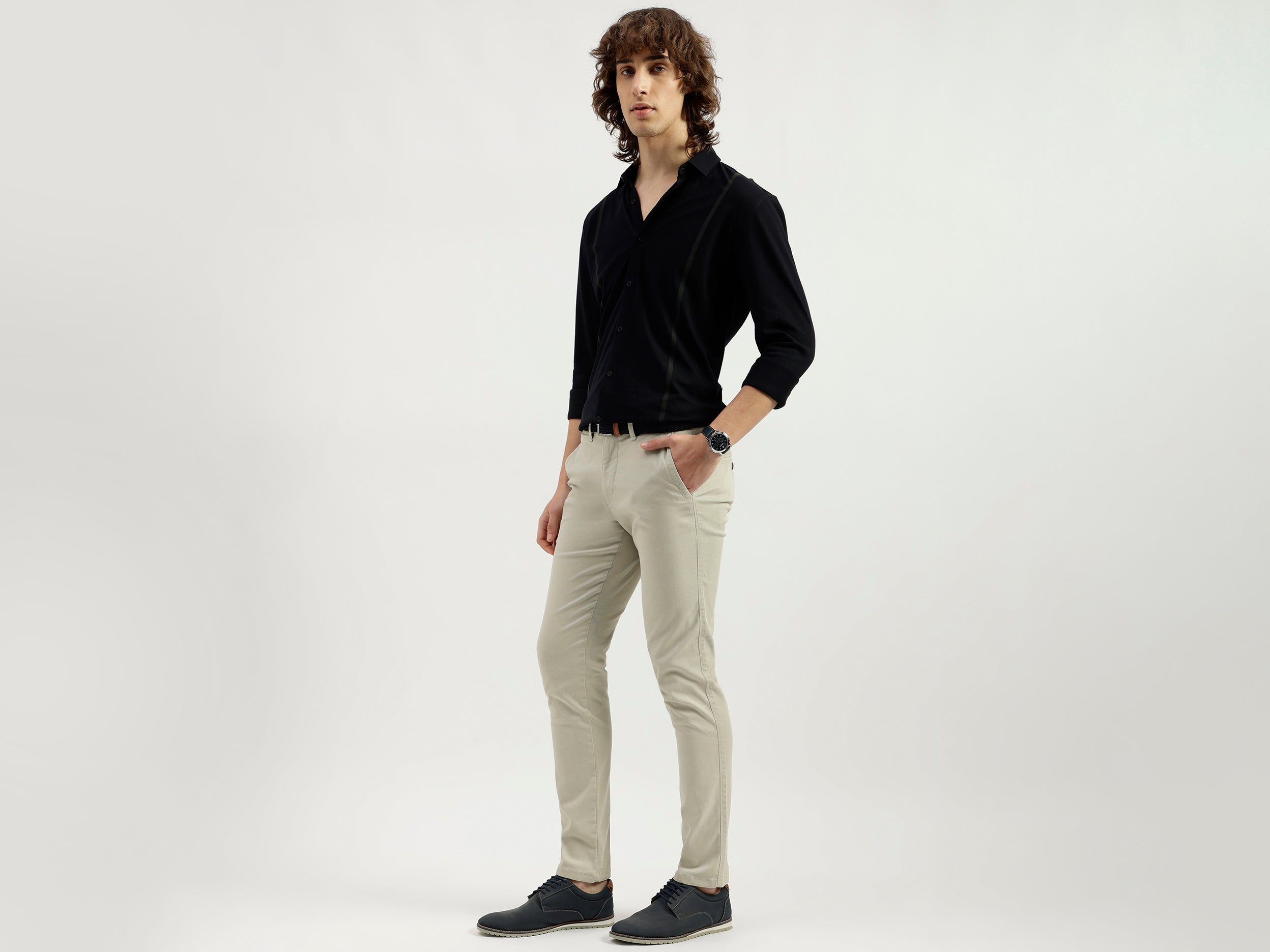 Solid Slim Fit Trousers