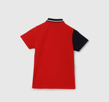 Regular Fit Polo Neck Colorblock T-Shirt