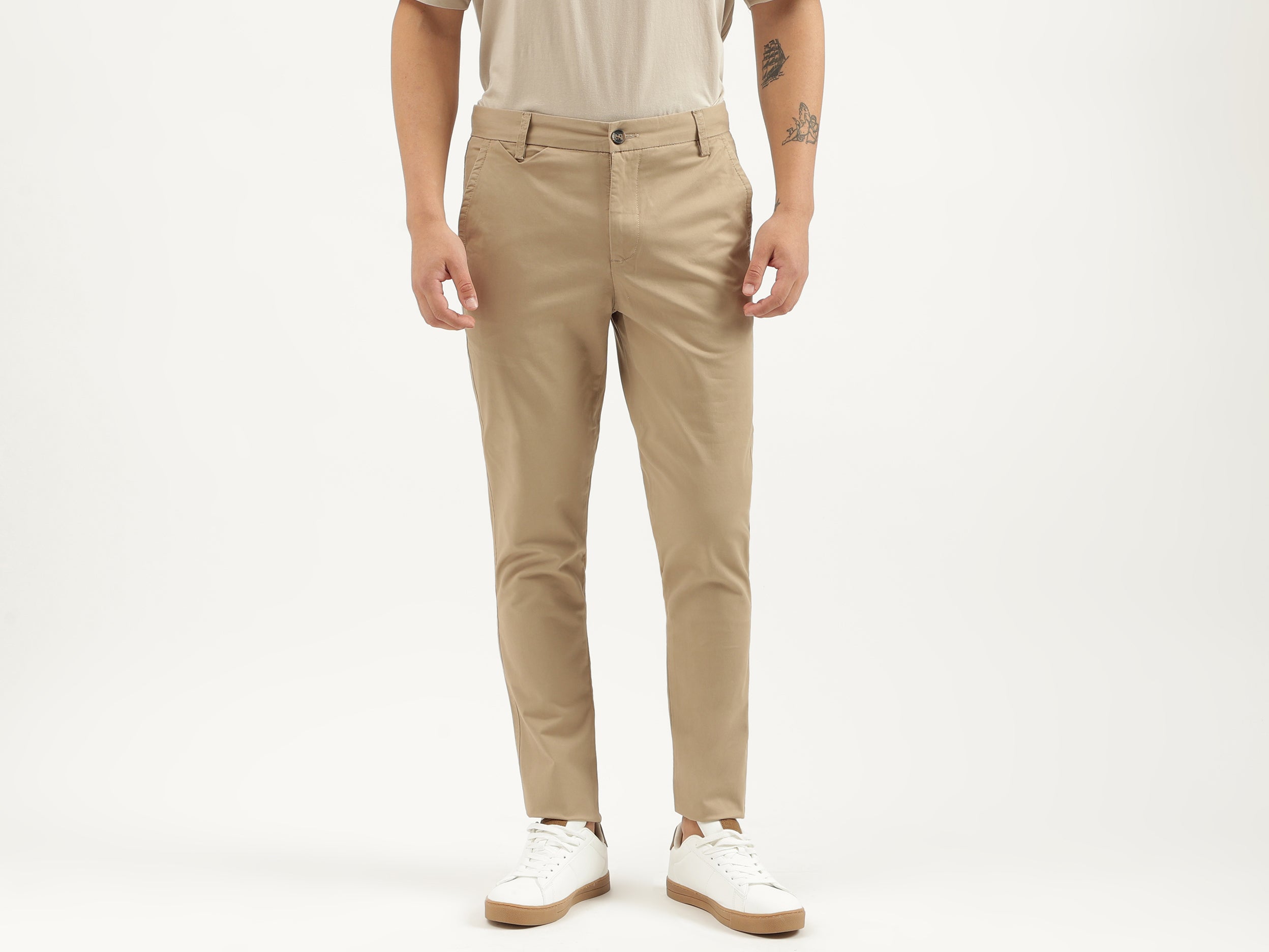 Solid Slim Fit Trousers