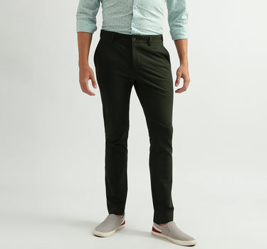 Men Solid Slim Fit Trousers